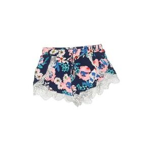 Lily White Womens Shorts Size MEDIUM Floral Crochete Blue Pink White Lace
